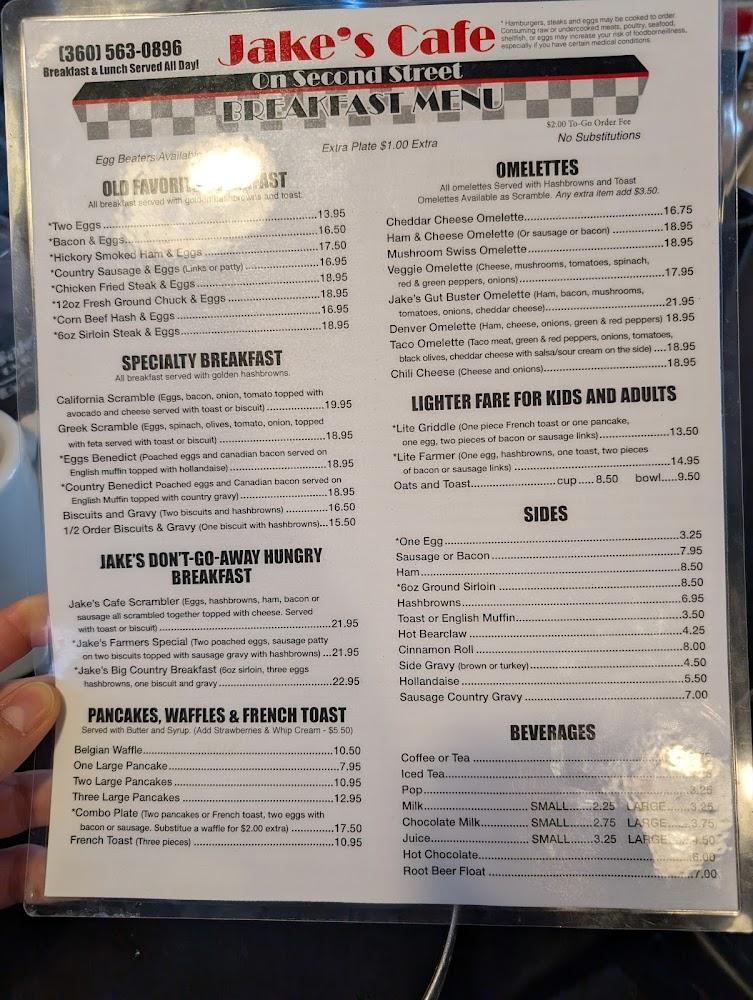 Jake's Cafe on 2nd Street Menu image 2
