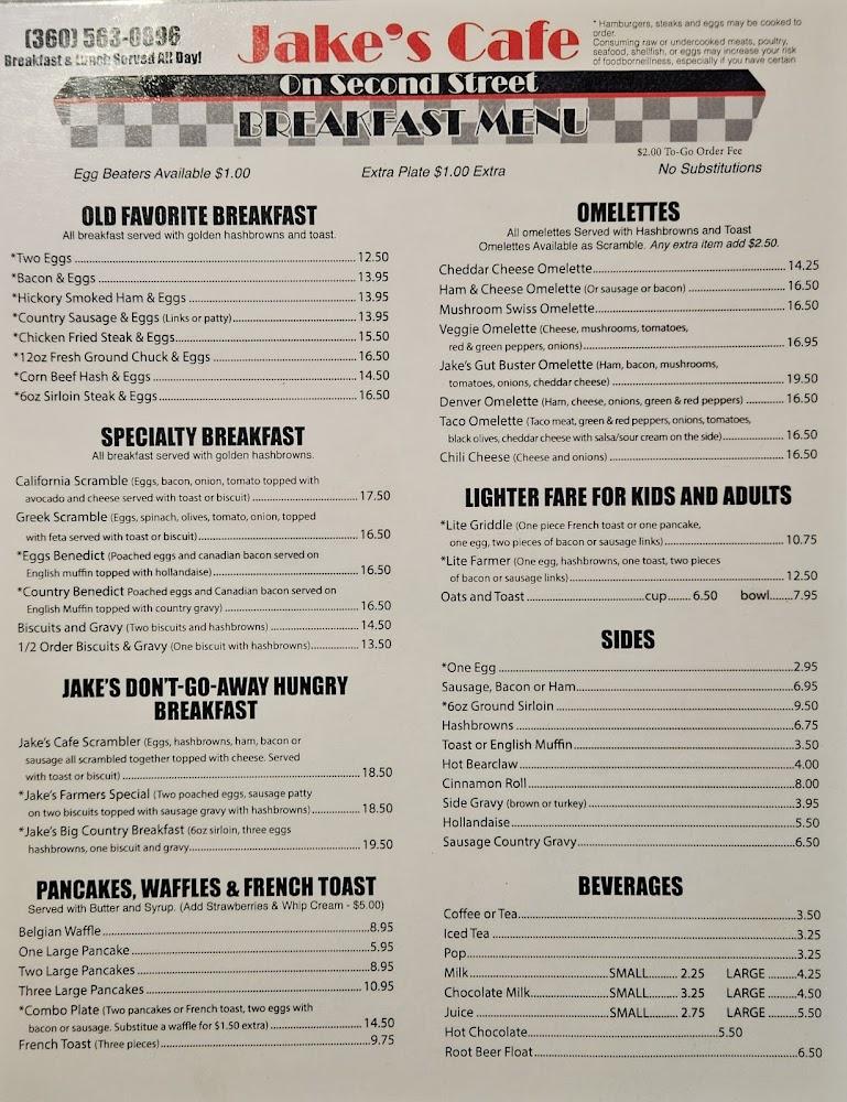 Jake's Cafe on 2nd Street Menu image 4